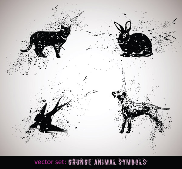 free vector Ink animals vector 2